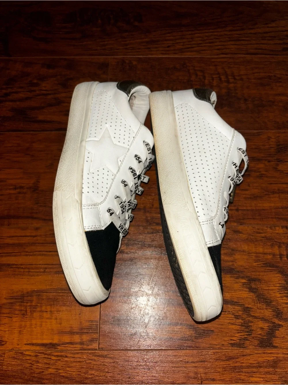 Vintage Havana Gadol Leather Sneakers Black White Star Keds Style Lace-Up Shoes